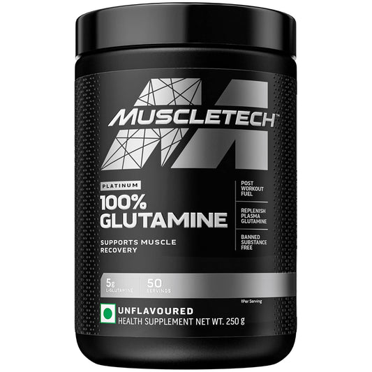Muscletech Glutamine | Muscletech Platinum 100% Glutamine | Post Workout Recovery Drink | L-Glutamine Powder For Men & Women | Muscle Recovery