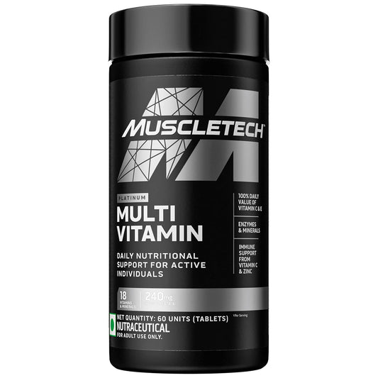 MuscleTech Platinum Multivitamin,Vitamin C for Immune Support | 18 Vitamins & Minerals
