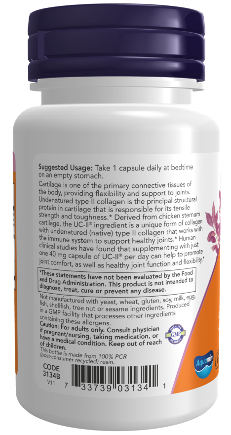 Now Foods| UC-II |Undenatured Type II Collagen