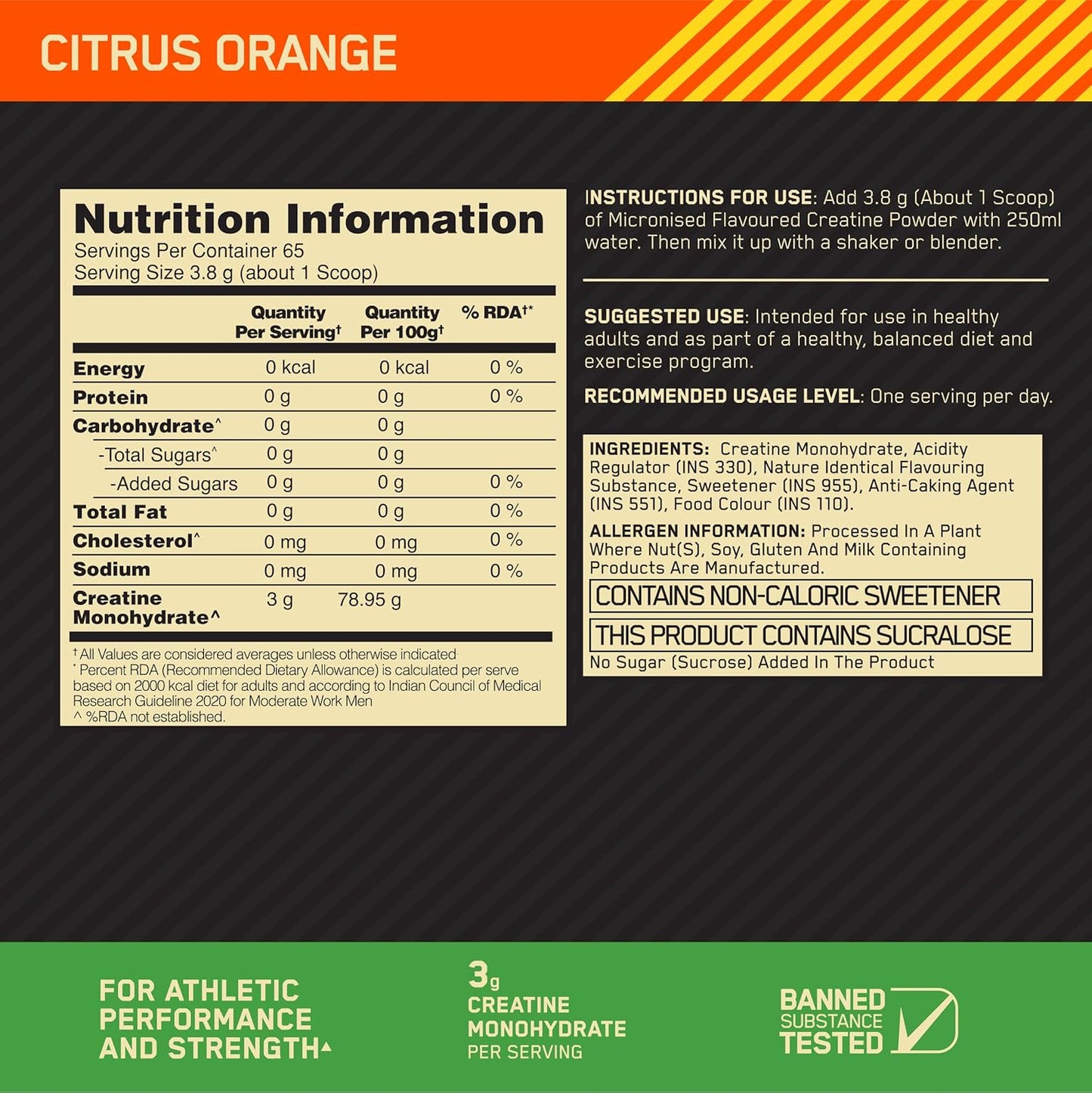 Optimum Nutrition (ON) Micronized Creatine Powder | 3g of 100% Creatine Monohydrate per serve | Supports Athletic Performance & Power