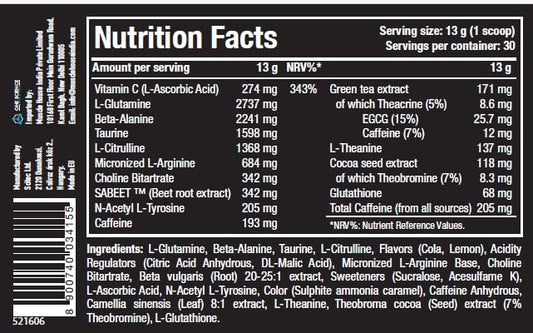 One Science Nutrition (OSN) Ghost Pre-Workout with Vitamin C and Green Tea Extract for Lean Muscles Building | Strength | Powerful Pumps | Next Generation Pre-workout Formulation | 30 Servings