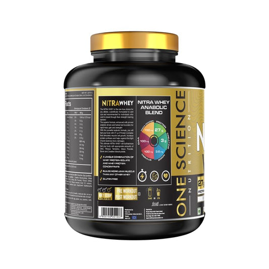 One Science Nutrition (OSN) Nitra Whey | DAA| Tribulus Terrestis| Maca powder and Boron & Creatine Monohydrate | 27g Protein, 3g Creatine, 5.2g Glutamine, 6.6g BCAA | 5 lbs