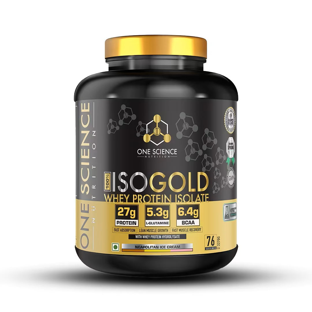 One Science Nutrition (OSN) Iso Gold Whey Protein 5 lbs Grass Fed Whey | 27g Protein | 5.3g Glutamine | 6.4g BCAA