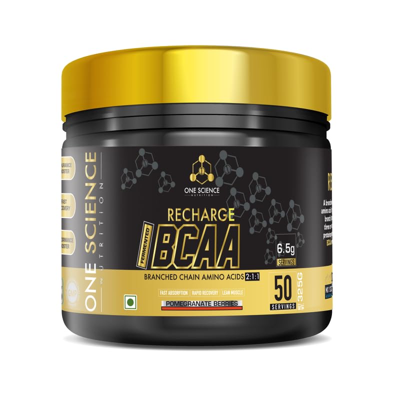 One Science Nutrition (OSN) Recharge BCAA | Intense Pre-Workout Drink | Fat loss & Muscle Recovery Formula | Performance Booster |50 Servings
