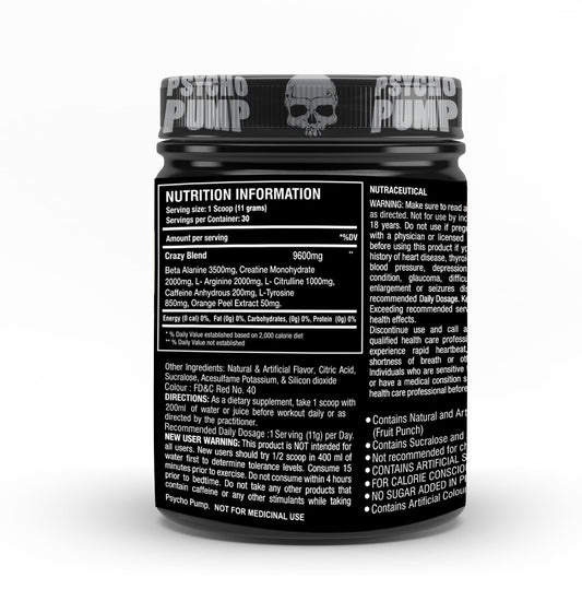 ONE SCIENCE NUTRITION (OSN) Essential Series Psycho Pump (Pre-Workout) | 30 Servings (330Gm) - Powder