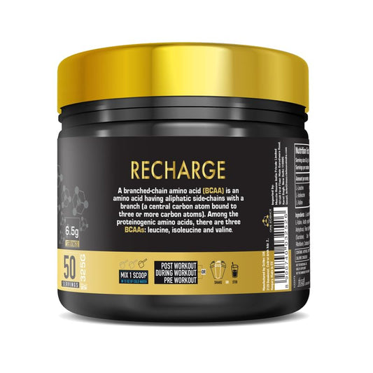 One Science Nutrition (OSN) Recharge BCAA | Intense Pre-Workout Drink | Fat loss & Muscle Recovery Formula | Performance Booster |50 Servings