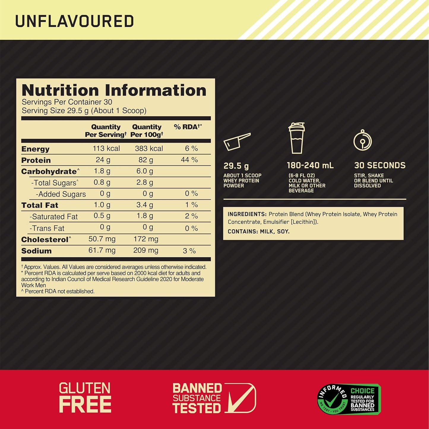 Optimum Nutrition (ON) Gold Standard 100% Whey Protein | for Muscle Support & Recovery | Vegetarian - Primary Source Whey Isolate
