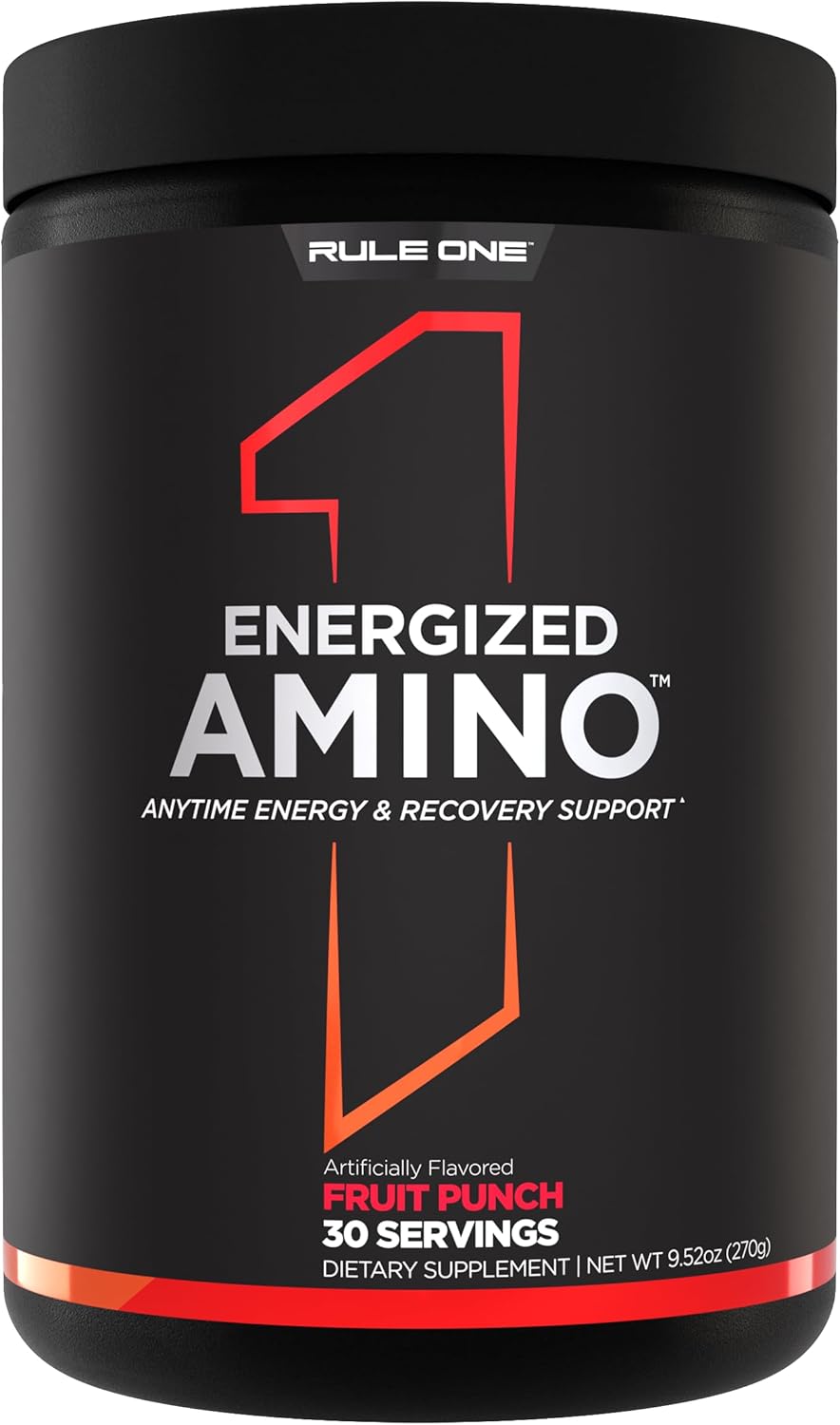 Rule 1 Energized Amino – |Anytime Energy and Recovery Support with BCAAs| Glutamine| Citrulline| Beta Alanine I and Caffeine from Green Coffee & Tea Leaf Extracts |30 Servings