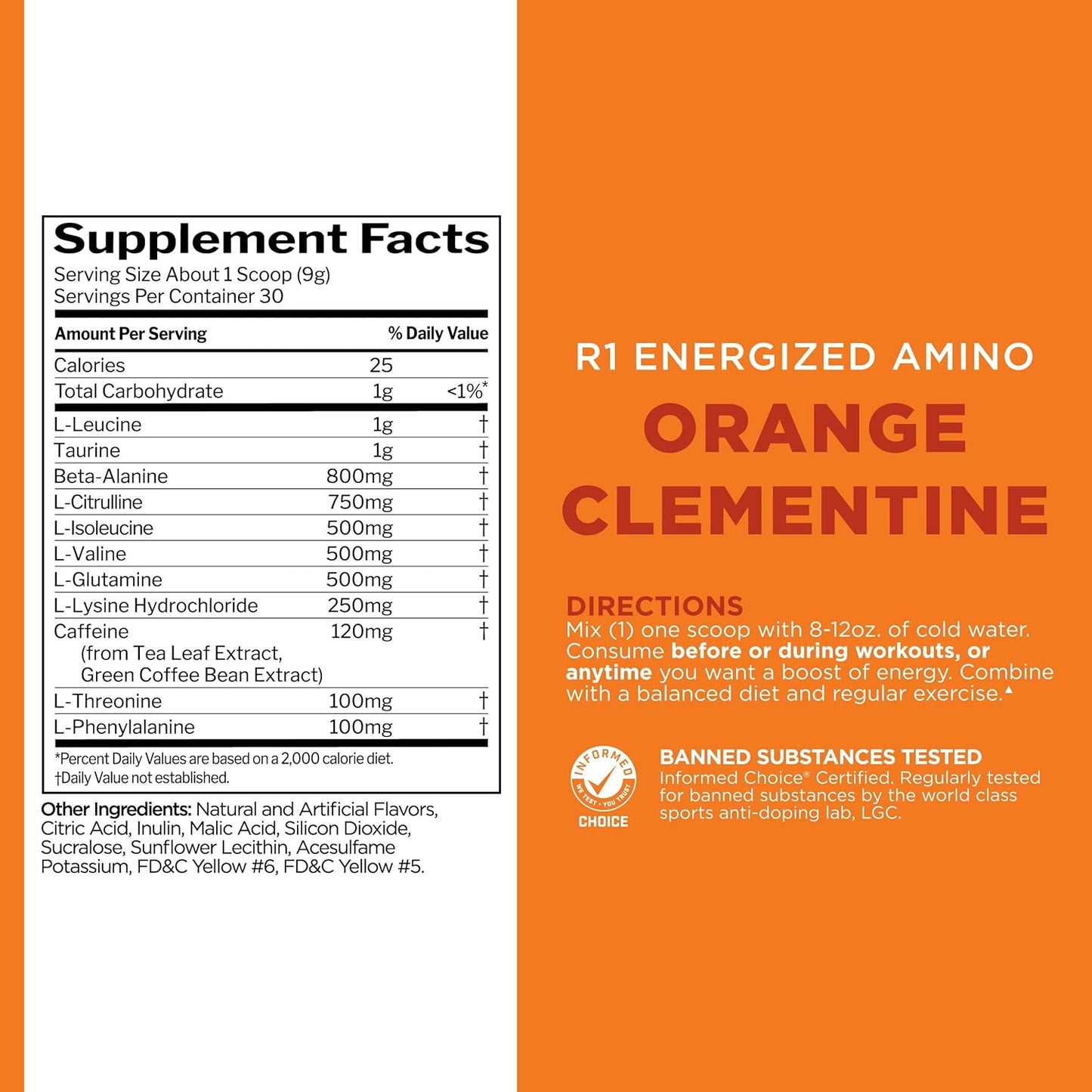 Rule 1 Energized Amino – |Anytime Energy and Recovery Support with BCAAs| Glutamine| Citrulline| Beta Alanine I and Caffeine from Green Coffee & Tea Leaf Extracts |30 Servings