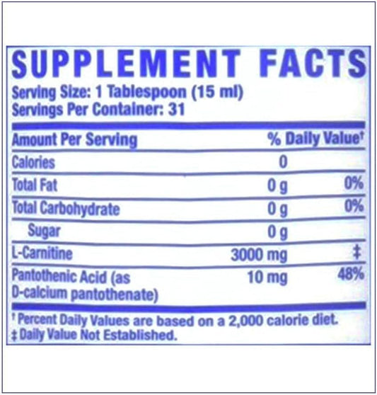Ronnie Coleman Signature Series L-Carnitine 3000 | Liquid Dietary Supplement |31 Servings