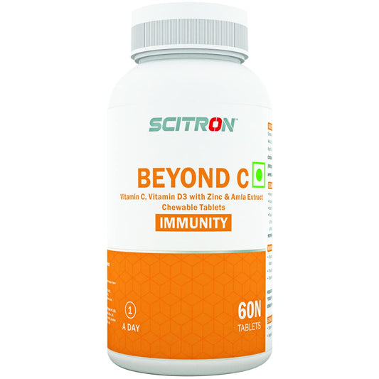 Scitron BEYOND C Chewable Tablets | Vitamin C| D3 | Zinc & Amla Extract | Your Immune System's Best Friend |60 Tablets