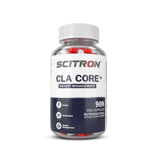 Scitron CLA CORE + MCT | Weight Management | Metabolism | Energy | CLA - 800 mg| MCT - 200 mg| 90 Veg Capsules