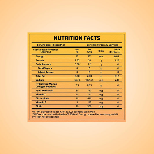 Scitron Hydrolyzed Marine Collagen Peptides with Hyaluronic Acid | Vitamin C | Glutathione & Biotin – Advanced Immunoglo Formula for Youthful Skin | Joint Health | Immune Support | Gluten-Free | 120g