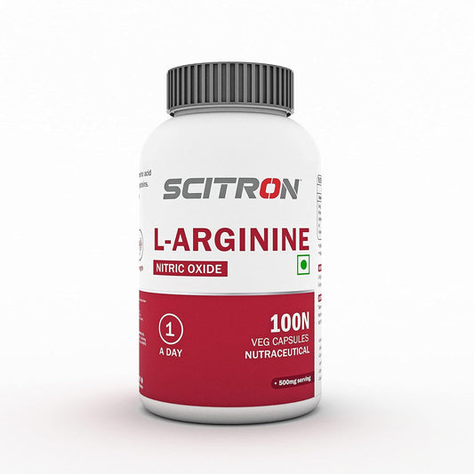 Scitron L-Arginine | Boost Nitric Oxide| Muscle Pump & Recovery | 100 veg capsules
