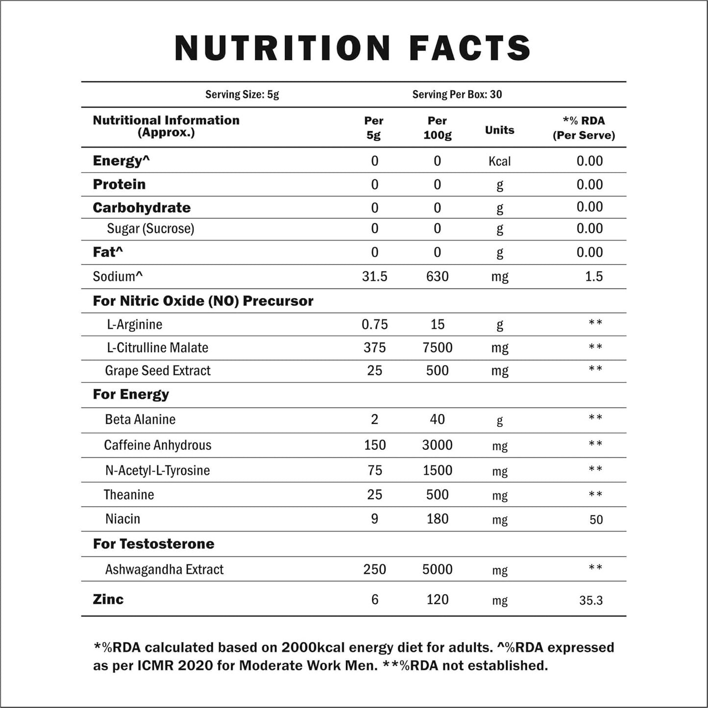 Scitron Volcano Pre Workout | 4g Beta Alanine | 1.5g Arginine | 300mg Caffeine | 0g Sugar | Boost Energy & Focus| Healthy Pre-workout