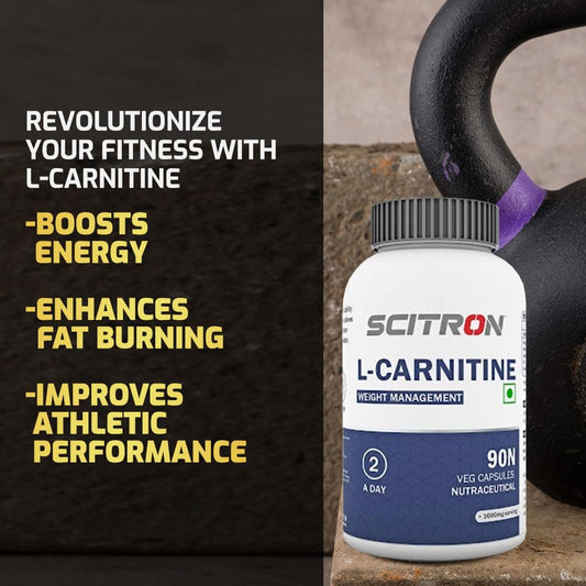 Scitron L-Carnitine |1000mg L-Carnitine| Weight Management| 90 Veg Caps