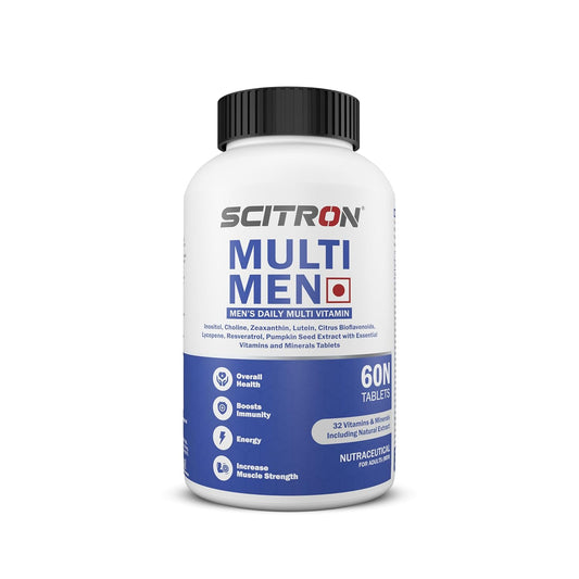 Scitron Multi Men Once Daily Multivitamin Formula |32 Vitamins & Minerals| Support for Immune| Brain & Eye| 60 Tablets