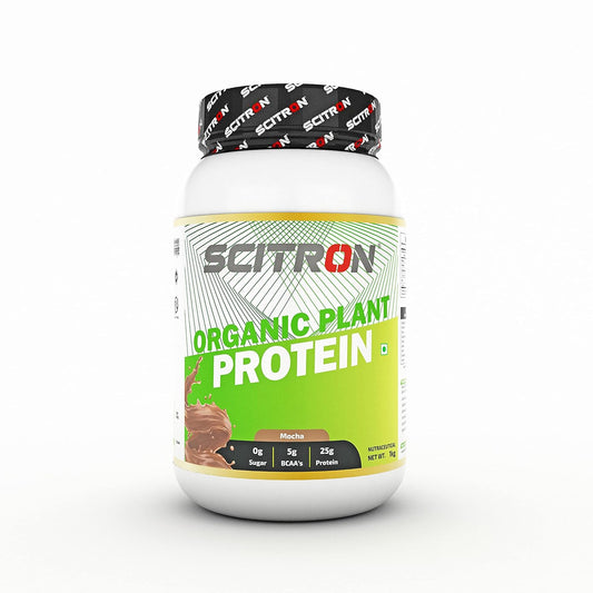 Scitron Organic Plant Protein 1kg |32 Servings| 25g Protein| 5g BCAAs| 0g Sugar