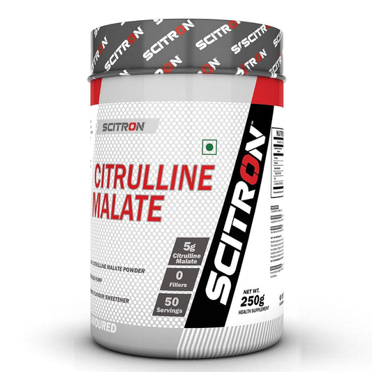 Scitron Citrulline Malate | 50 Servings | 5g Citrulline Malate | 0 Fillers| No Added Flavour & Sweetener |Increase Pump | 250g