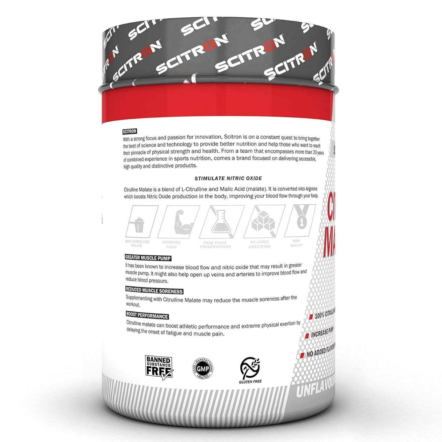 Scitron Citrulline Malate | 50 Servings | 5g Citrulline Malate | 0 Fillers| No Added Flavour & Sweetener |Increase Pump | 250g