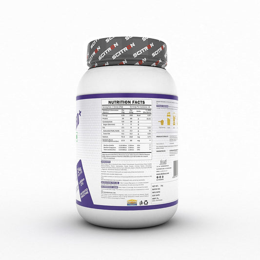 Scitron Whey Hydrolyzed Synbiotic 100% Hydrolyzed Protein Powder | 1Kg | Chocolate Flavor |24g Protein Per Serving| With 1 Billion Prebiotic & Probiotic Strains For Gut Health| Digestive Enzymes for Effective Digestion