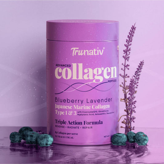 Trunativ Advanced Japanese Marine Collagen Powder |Type 1 and 3 | Supplements for Women and Men with Hyaluronic Acid | Supports Skin Glow, Hair Growth and Nail Strength | 200 Gm