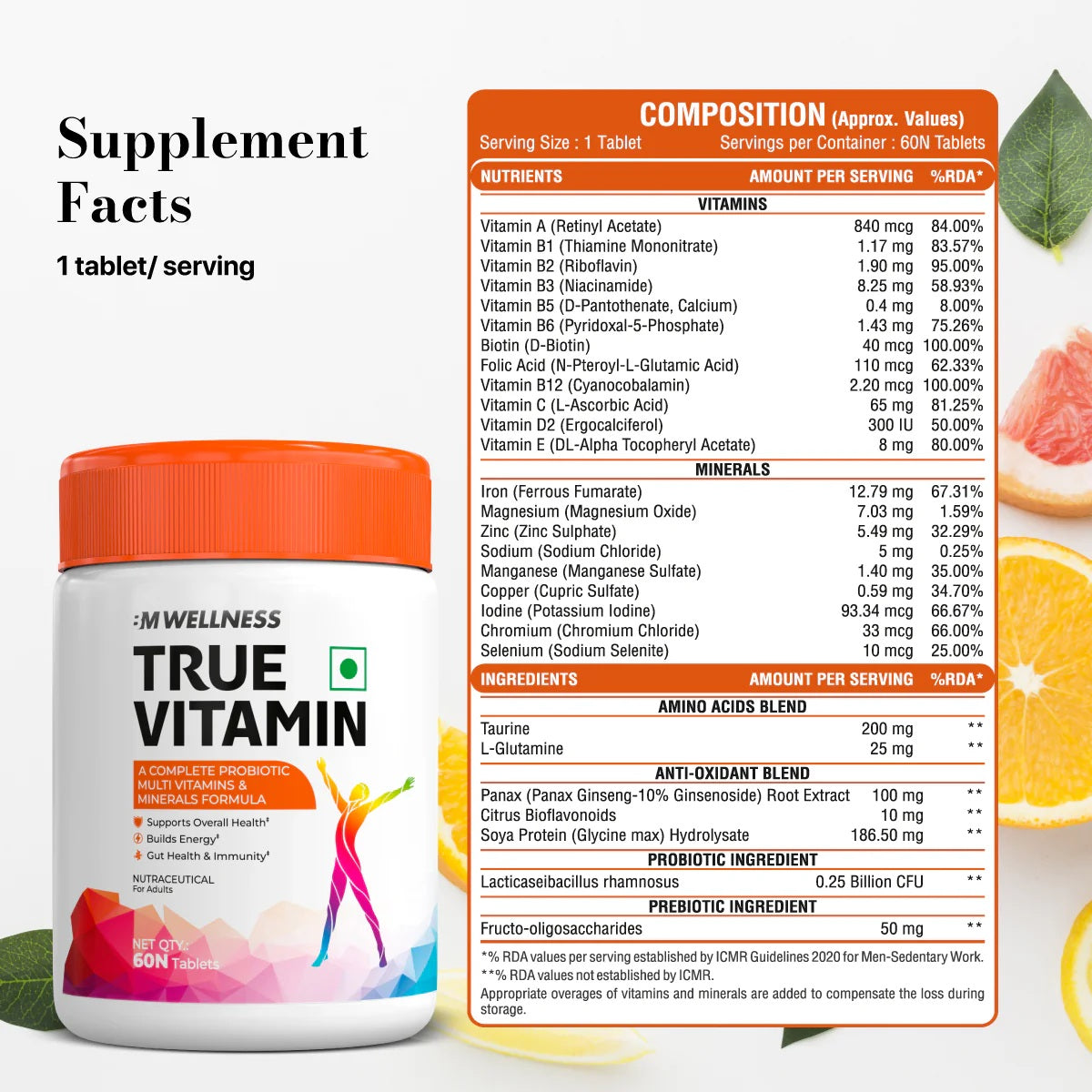 Bigmuscles Nutrition True Vitamin Multivitamin | 60 Tablets