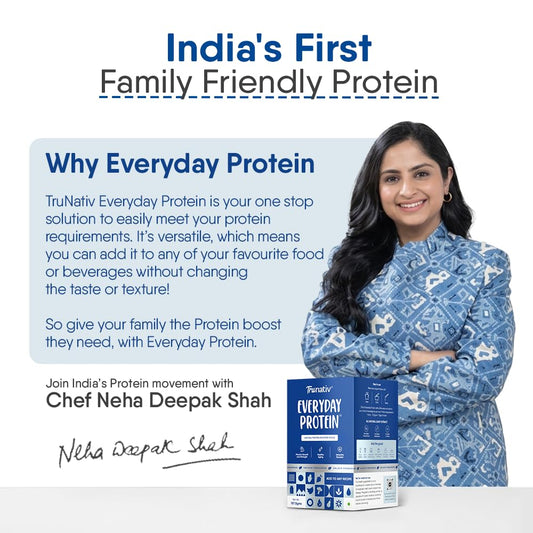 Trunativ Everyday Protein | Cookable Milk Protein Isolate | 85% Protein Per Serving | Muscle Growth & Immunity Booster | Natural Protein Powder | No Added Sugar | High Absorption | Unflavoured |Sticks