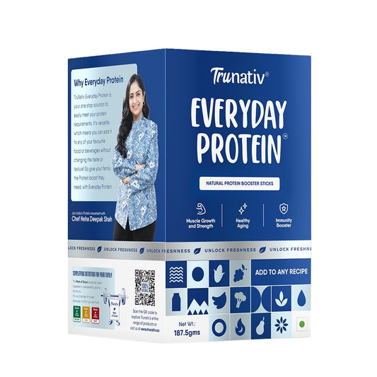 Trunativ Everyday Protein | Cookable Milk Protein Isolate | 85% Protein Per Serving | Muscle Growth & Immunity Booster | Natural Protein Powder | No Added Sugar | High Absorption | Unflavoured |Sticks
