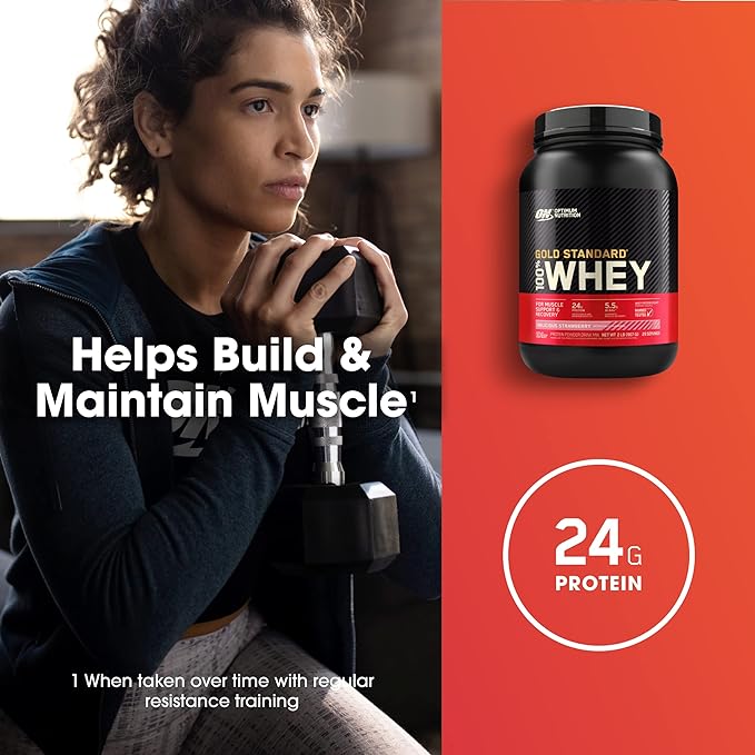 Optimum Nutrition (ON) Gold Standard 100% Whey Protein | for Muscle Support & Recovery | Vegetarian - Primary Source Whey Isolate