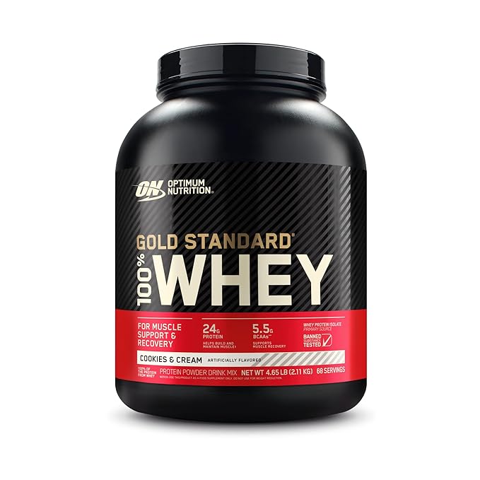 Optimum Nutrition (ON) Gold Standard 100% Whey Protein | for Muscle Support & Recovery | Vegetarian - Primary Source Whey Isolate