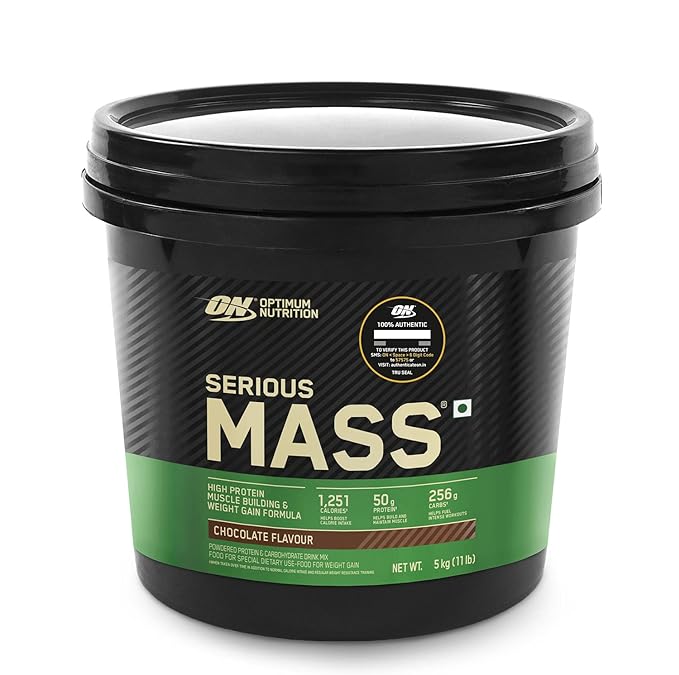 OPTIMUM NUTRITION (ON) Serious Mass Gainer powder (Veg) | Vitamins & Minerals | High Protein High Calorie Weight Gainer with 3gm Creatine