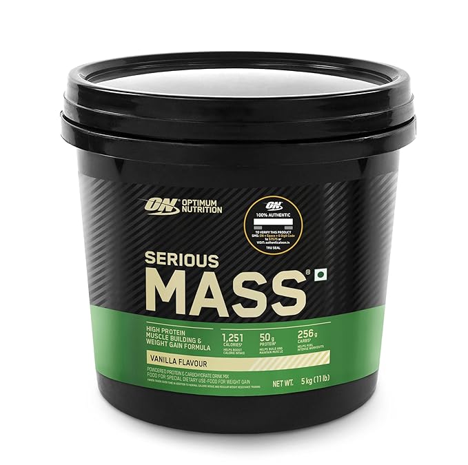 OPTIMUM NUTRITION (ON) Serious Mass Gainer powder (Veg) | Vitamins & Minerals | High Protein High Calorie Weight Gainer with 3gm Creatine