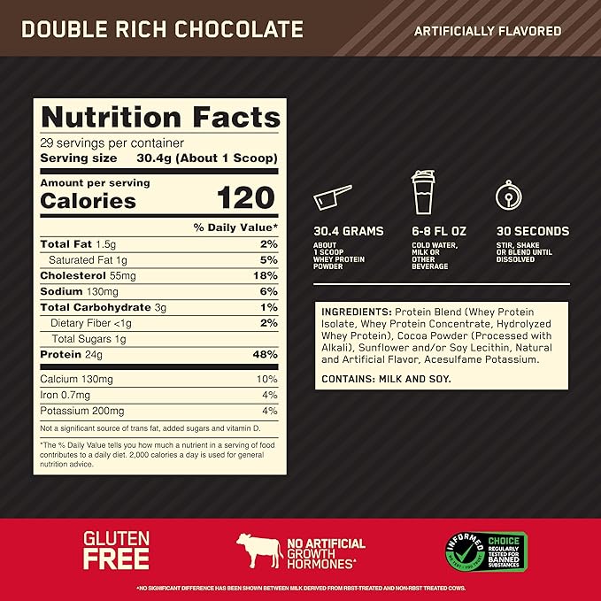 Optimum Nutrition (ON) Gold Standard 100% Whey Protein | for Muscle Support & Recovery | Vegetarian - Primary Source Whey Isolate