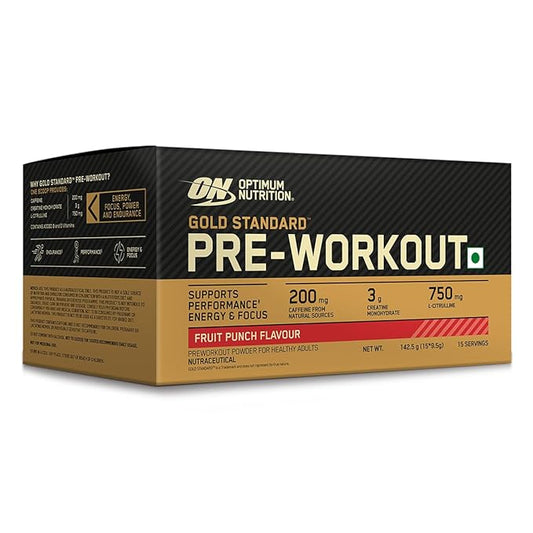 OPTIMUM NUTRITION (On) Gold Standard Pre-Workout- 142.5G/15 Single Serve Packs Stick | For Energy | Focus | Power | Endurance & Performance