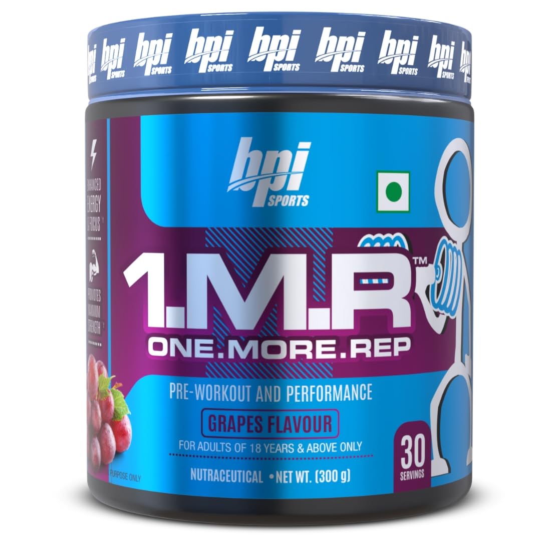 BPI Sports 1.M.R. - One More Rep Pre-Workout Powder | Increase Energy and Stamina | Intense Strength | Recover Faster | 300 GM | 30 servings