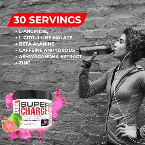 Labrada Super Charge Pre-Workout Concentrate | 0.75g L-Arginine | 375mg L-Citrulline Malate | 2g Beta Alanine | 150mg Caffeine Anhydrous | 250mg Ashwagandha Extract)