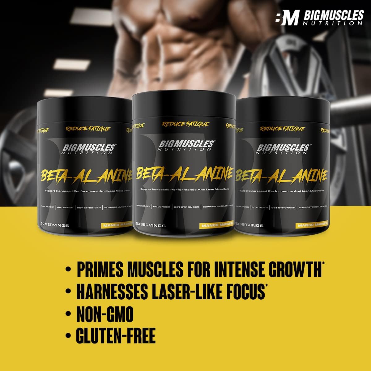 Bigmuscles Nutrition Beta-Alanine Powder [50 Servings] | Supports Increased Performance| Lean Mass Gains| Workout Capacity| Strength & Endurance