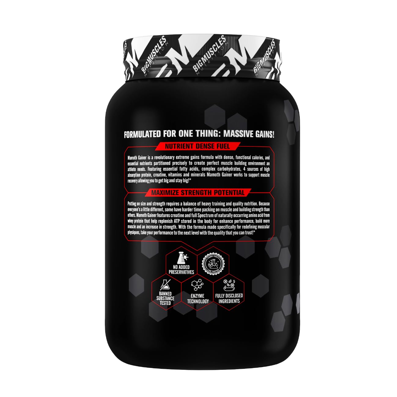 Bigmuscles Nutrition Mamoth Gainer Powder | High Protein Muscle Mass & Weight Gainer | With Vitamins & Minerals, Creatine & Digestive Enzymes