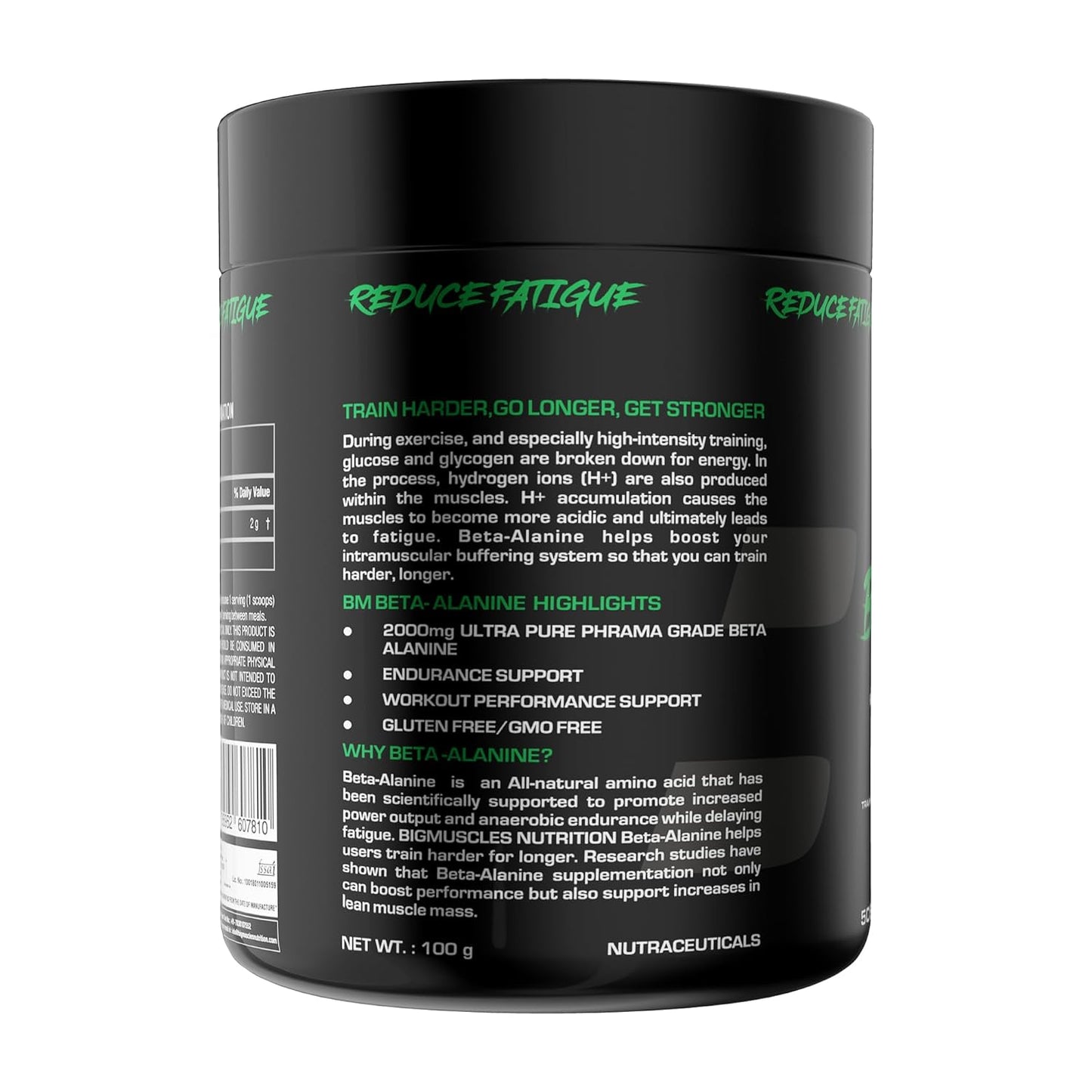 Bigmuscles Nutrition Beta-Alanine Powder [50 Servings] | Supports Increased Performance| Lean Mass Gains| Workout Capacity| Strength & Endurance