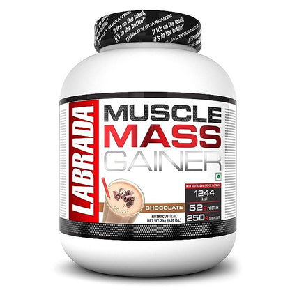 Labrada Muscle Mass Gainer Powder | Gain Weight | Post-Workout | 52g Protein | 250g Carbs | 1g Creatine | 500mg L-Carnitine | 9 Servings