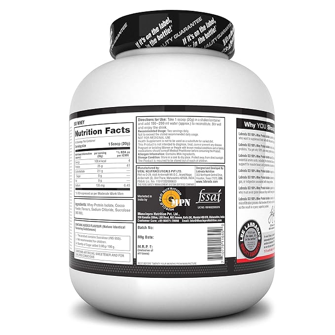 LABRADA ISO WHEY | 100% WHEY PROTEIN ISOLATE | 2 KG