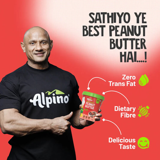 ALPINO High Protein Dark Chocolate Peanut Butter |Roasted Peanuts |Protein Blend |Source of Healthy Fats & Dietary Fibre