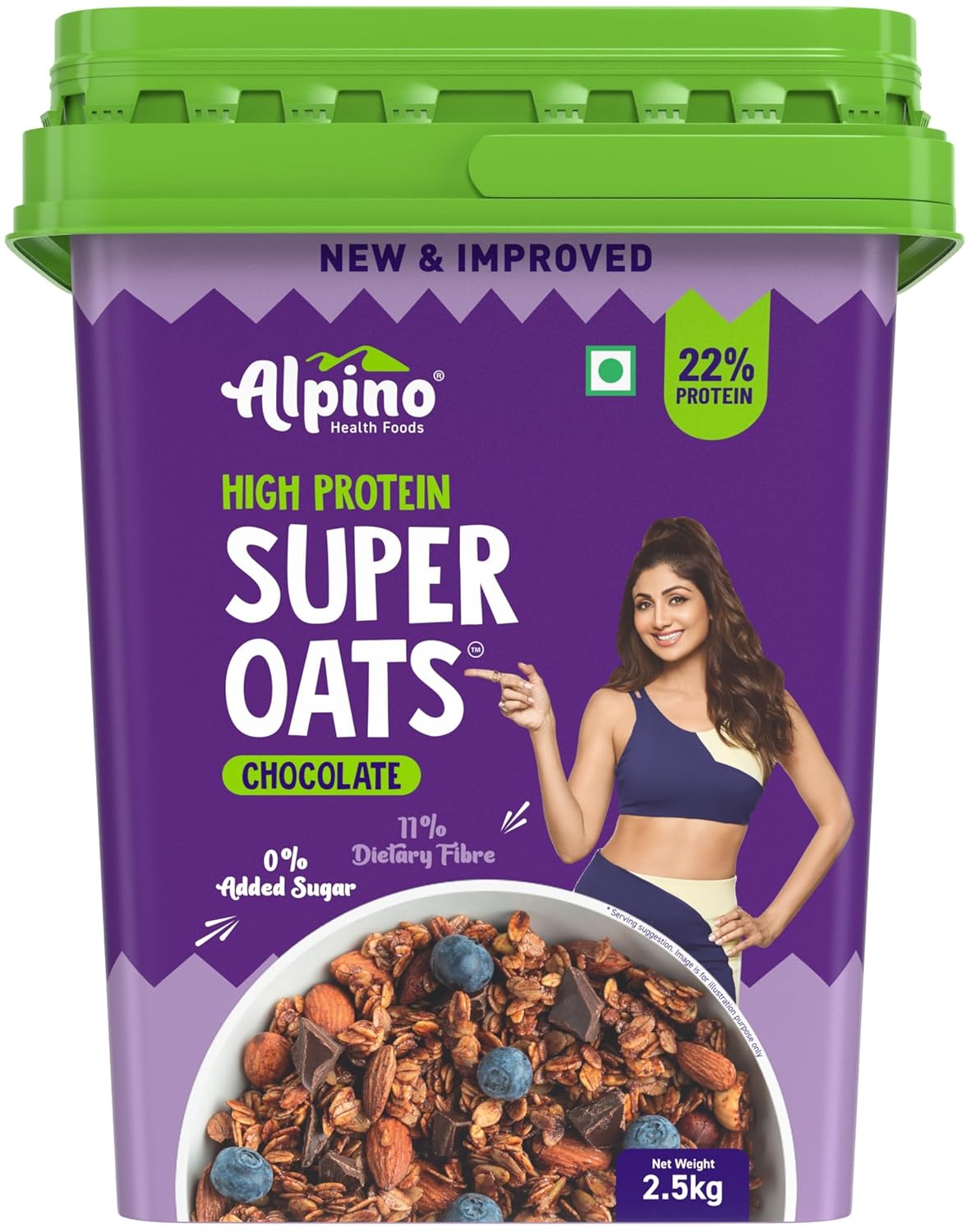 ALPINO 24% High Protein Super Rolled Oats | Rolled Oats & Natural Peanut Butter |24g Protein| Source of Dietary Fibre & Healthy Fats| No Added Sugar & Salt