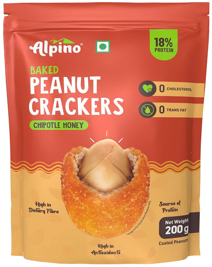 ALPINO Peanut Crackers | Made with Roasted Peanuts & Seasoning |18g Protein| 0 Cholesterol| 0 Trans Fat| Healthy Snack | Indian Spices Coated Peanuts