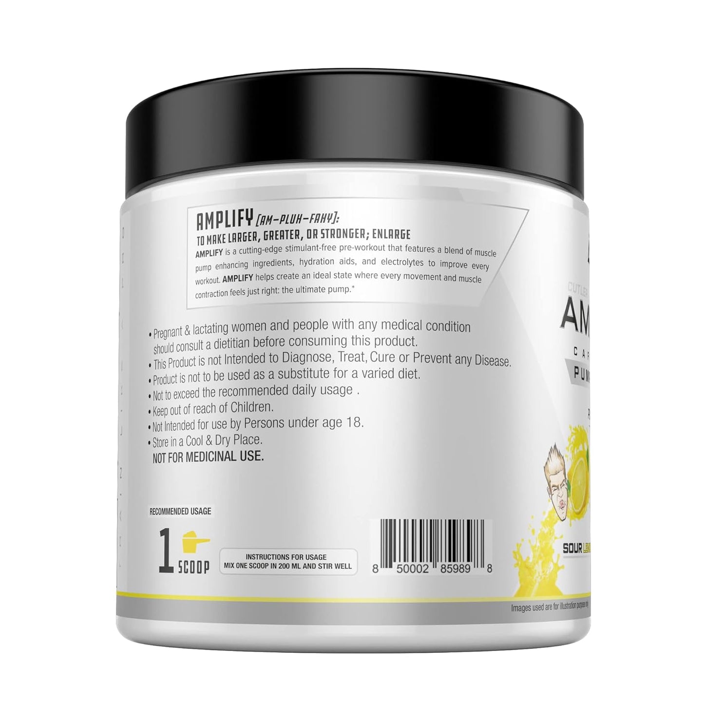 Cutler Nutrition Amplify - Caffeine Free Pre Workout for Men and Women | Stimulant Free| Arginine | Coconut Water and L-Citrulline | 40 servings | 280g