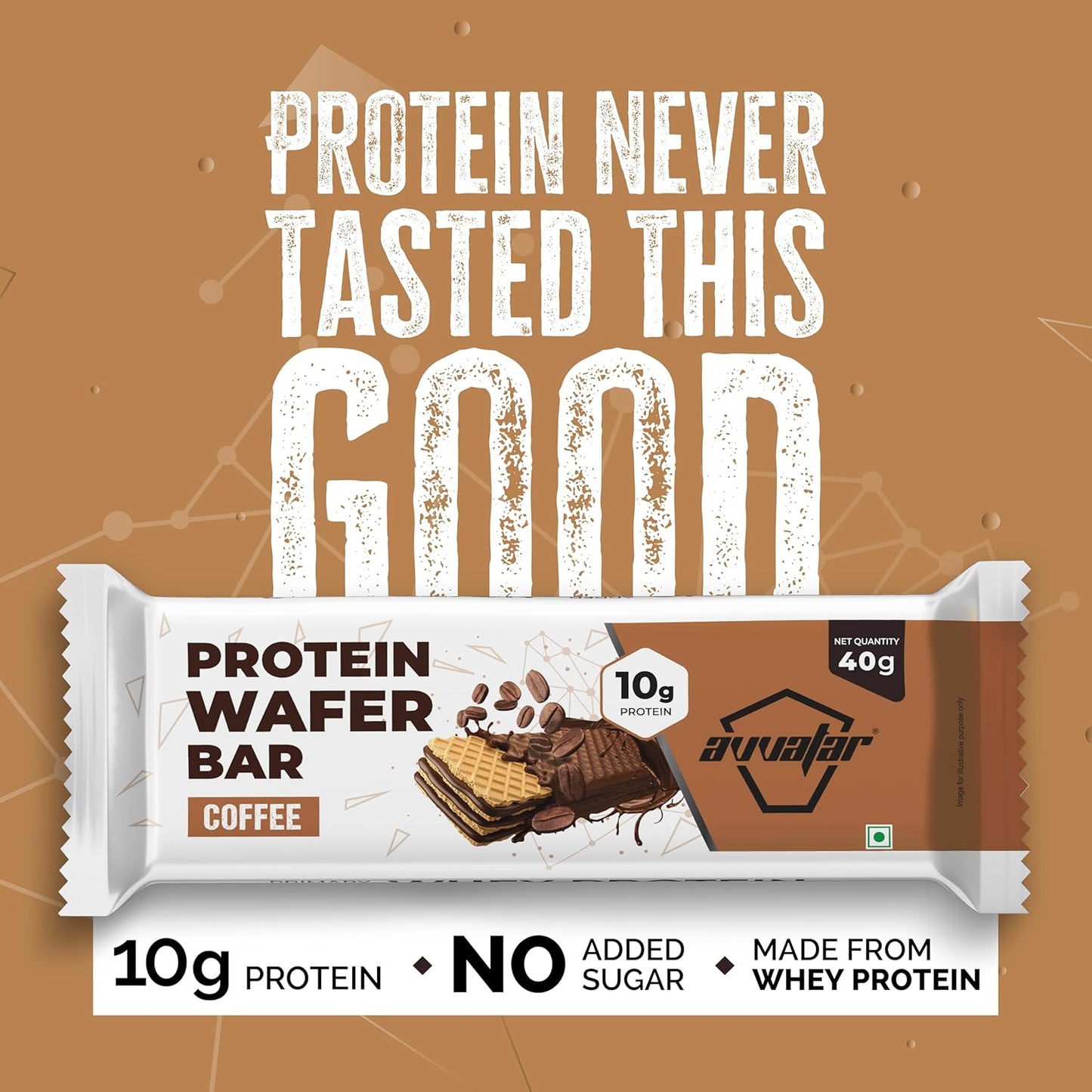 Avvatar PROTEIN WAFER BAR | 10g Protein | 2g Fiber | No Added Sugar | No Preservatives