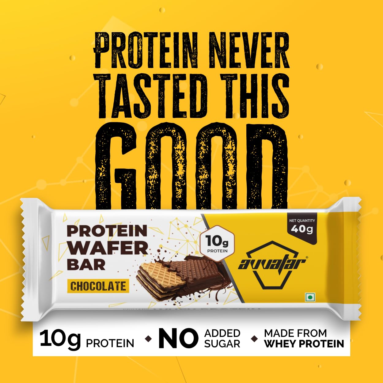 Avvatar PROTEIN WAFER BAR | 10g Protein | 2g Fiber | No Added Sugar | No Preservatives