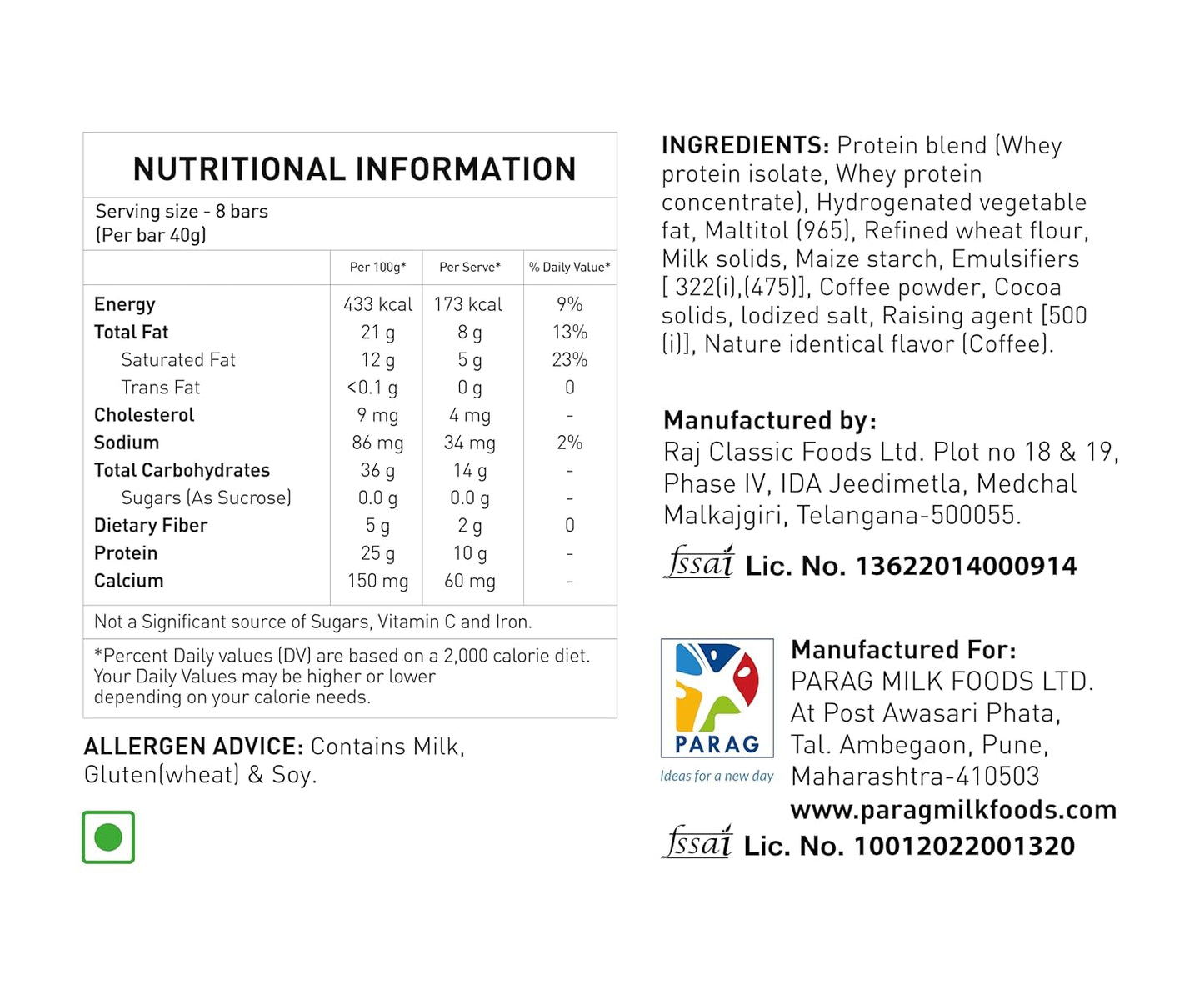 Avvatar PROTEIN WAFER BAR | 10g Protein | 2g Fiber | No Added Sugar | No Preservatives