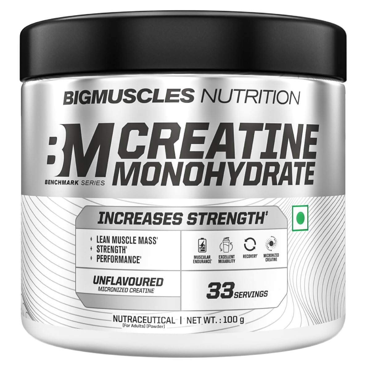Bigmuscles Nutrition Creatine Monohydrate| Micronised Creatine Powder For Enhanced Muscle Strength With Rapid Absorption | Benchmark Series